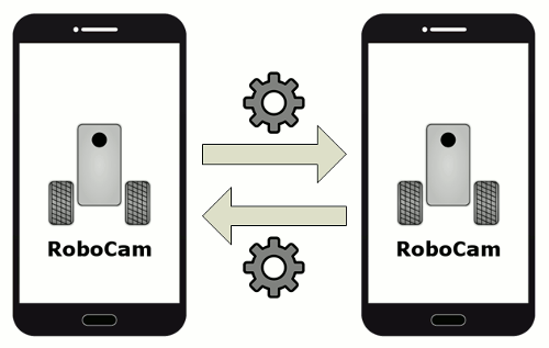 Importera, exportera, kopiera och skicka robotinställningar i appen RoboCam