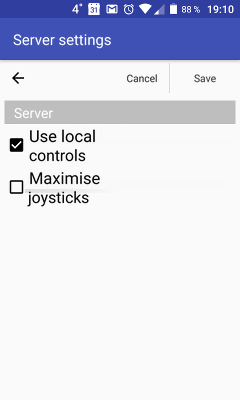 Turning on local controls in RoboCam