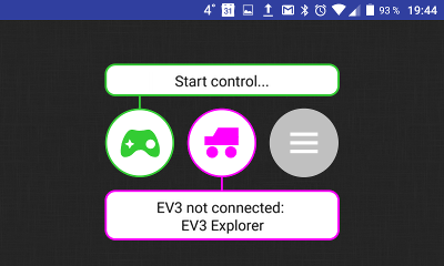 The RoboCam main screen after local controls are turned on