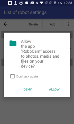 Request for access to the shared folders of the Android file system