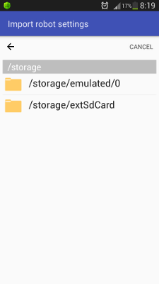 The RoboCam file navigator