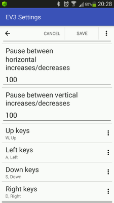 The "Pause between horizontal increases/decreases" and "Pause between vertical increases/decreases" settings in RoboCam