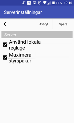 Slå på maximal storlek på styrspakarna i RoboCam