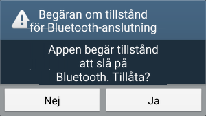 Begäran om att slå på Bluetooth i Android