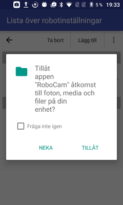 Begäran om åtkomst till Androids delade filsystemsmappar