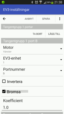 Ställa in EV3-portar i RoboCam